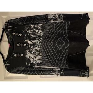 Vintage Save The Queen! Cyber Goth Graphic Long Sleeve Top - Size Small